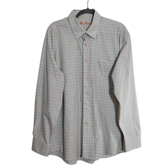 Alan Flusser Plaid Rainbow Button-Up Long Sleeve Shirt Size XL Colorful Shirt - Picture 1 of 9